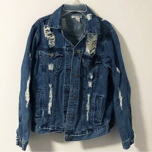 Size Small Distressed Ripped Denim Jacket